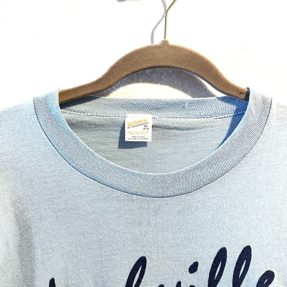 Vintage 70s Nashville Music City Single Stitch T Shirt Made in USA Blue - Picture 2 of 10